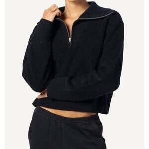 NEW SABLYN tinsley half zip pullover sweater in black